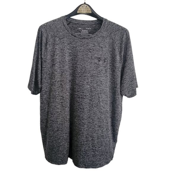 Men's XL Xersion loose fit "The Tech" tee, heathered gray short sleeve crew neck - Picture 1 of 2